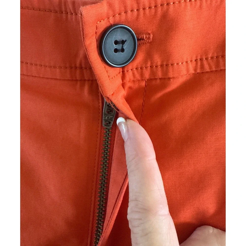 Derek Lam 10 Crosby Orange Cotton Blend Cuffed Shorts Womens‎ Size 10 Chic